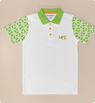 Polo blanc-vert