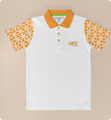 Polo blanc-Orange